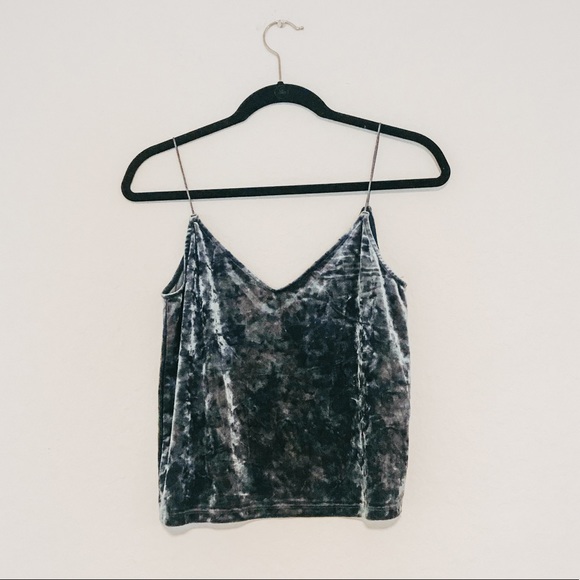 H&M Tops - Blue Velvet Crop Top